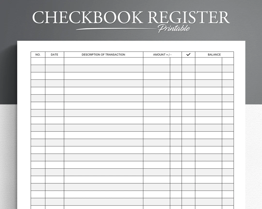 Blank Printable Checkbook Register