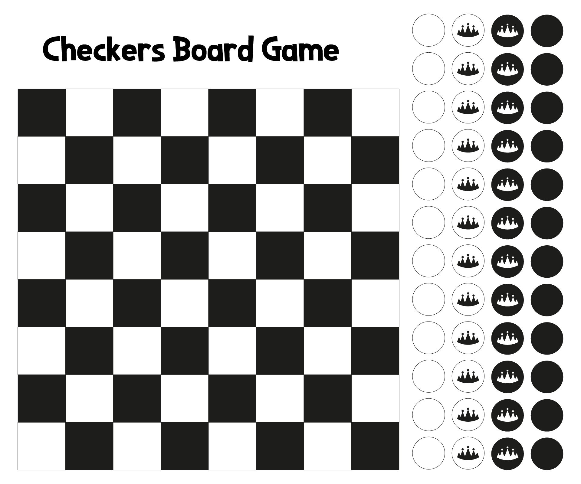 Printable Checkerboard Printable Party Favors