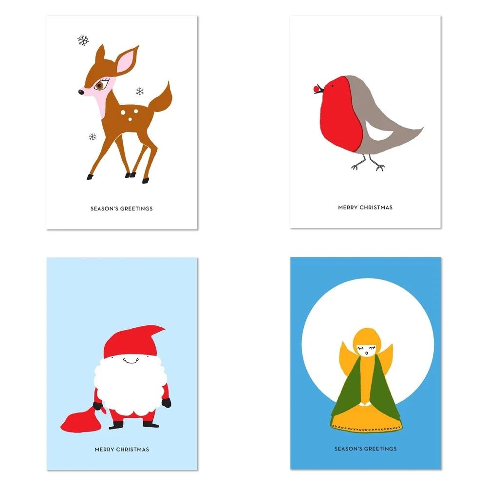 Printable Christmas Cards Set Of 4 Know It All Prints 