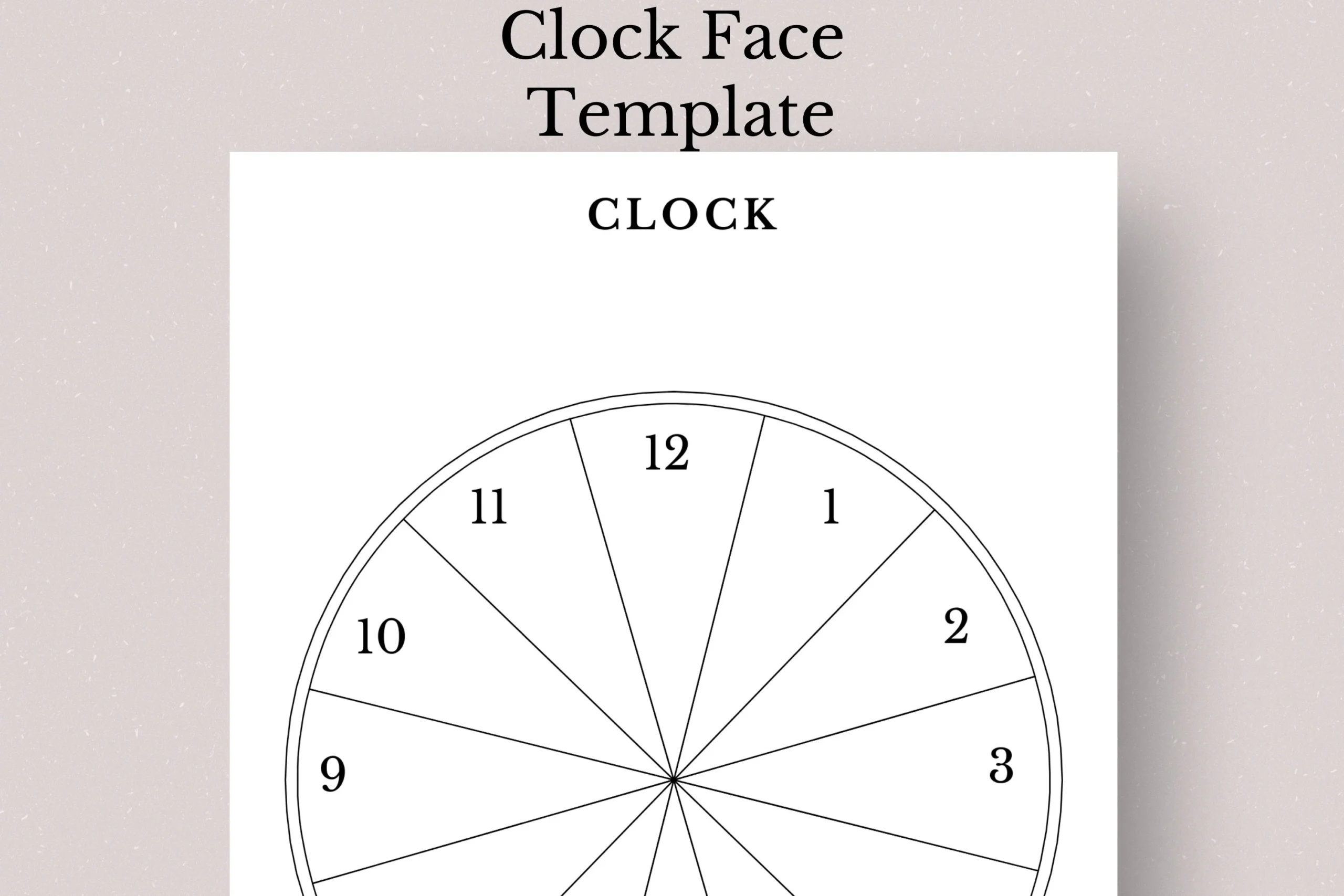 Printable Clock Face 1 Page Printable Clock Face Clock Face Clock Face Worksheet Clock Face Template