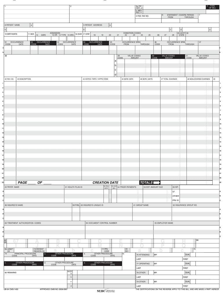 Printable Cms 1450 Fill Out amp Sign Online DocHub