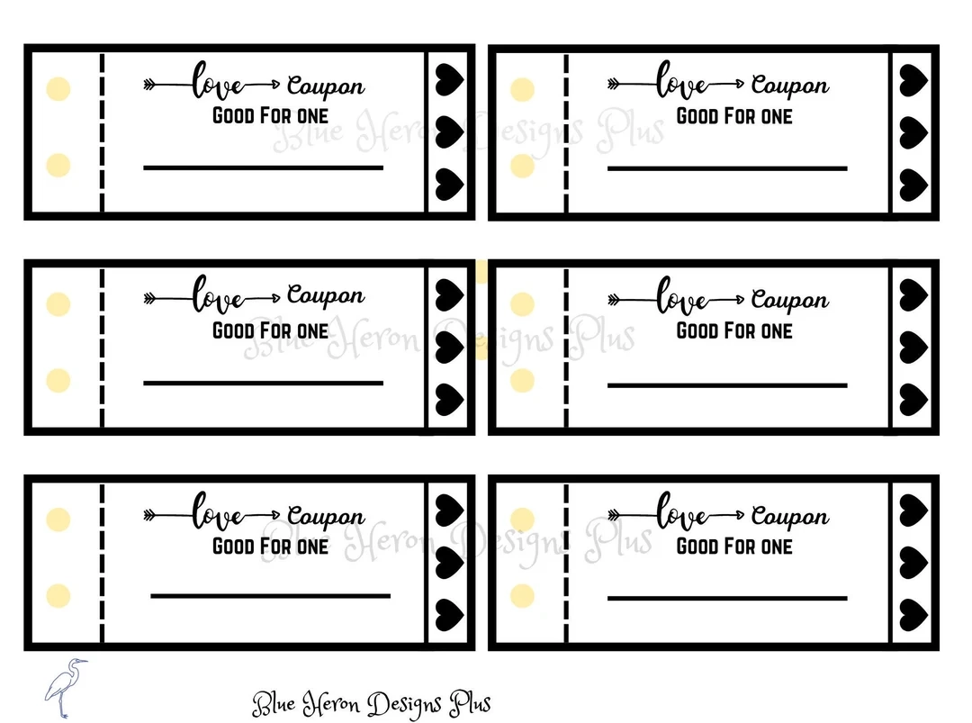 Printable Customizable Love Coupon Book For Him Or Her Blank Love Coupon Wedding Gift Bridal Shower Anniversary Birthday Digital Etsy