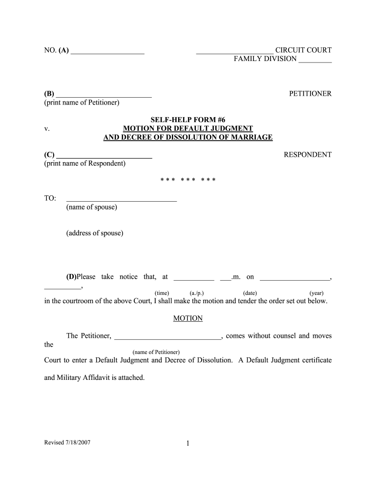 Printable Divorce Papers Fill Online Printable Fillable Blank 