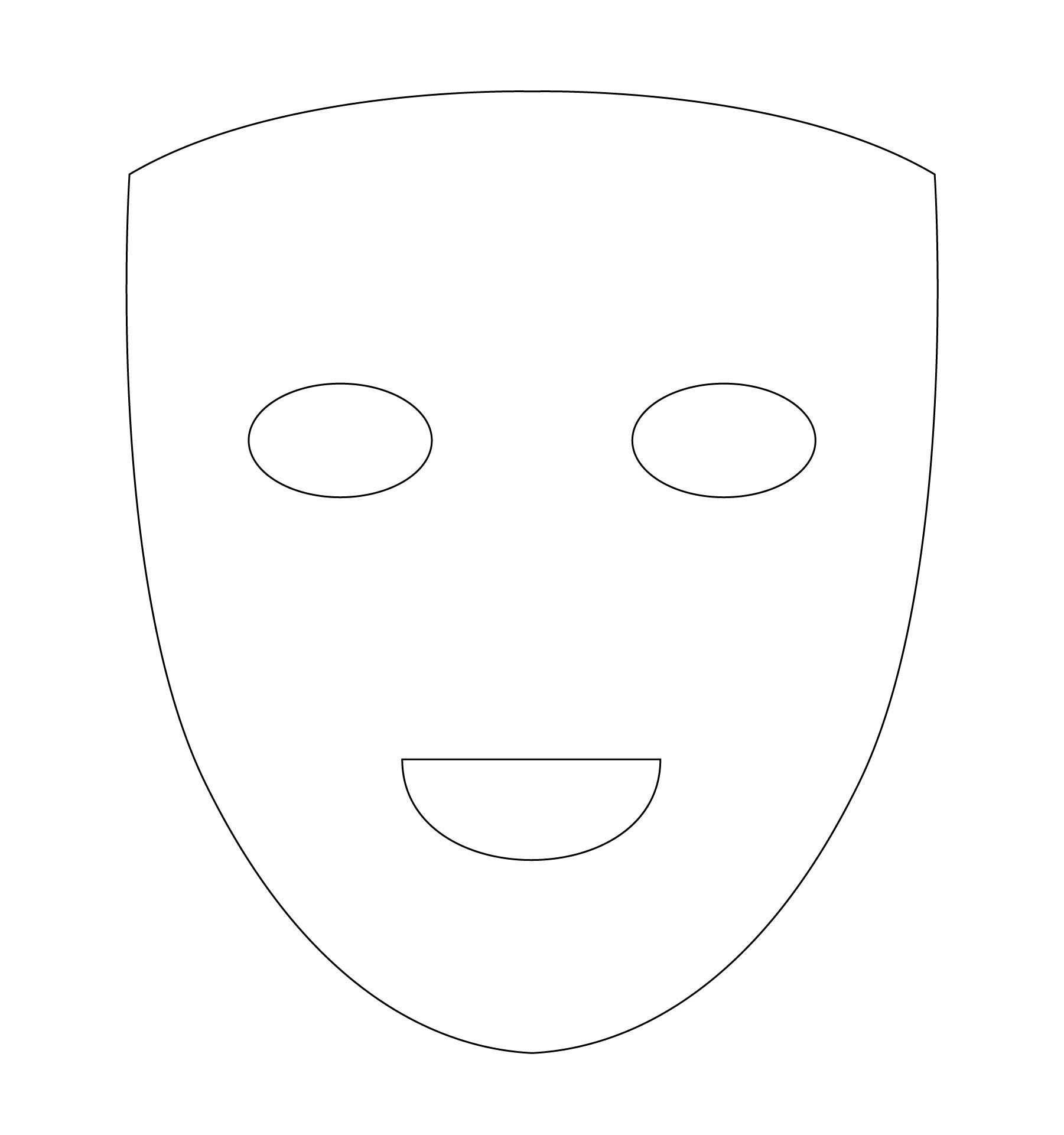 Printable Drama Masks Coloring Page