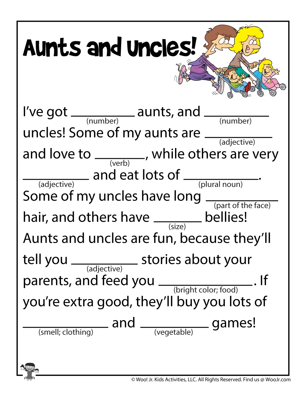 Story Fill-In The Blanks Printables