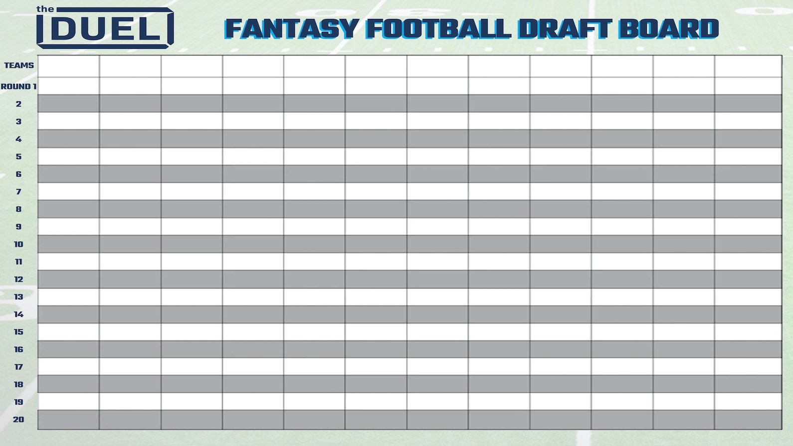 Printable Fantasy Football Draft Board For Your 2021 Draft 
