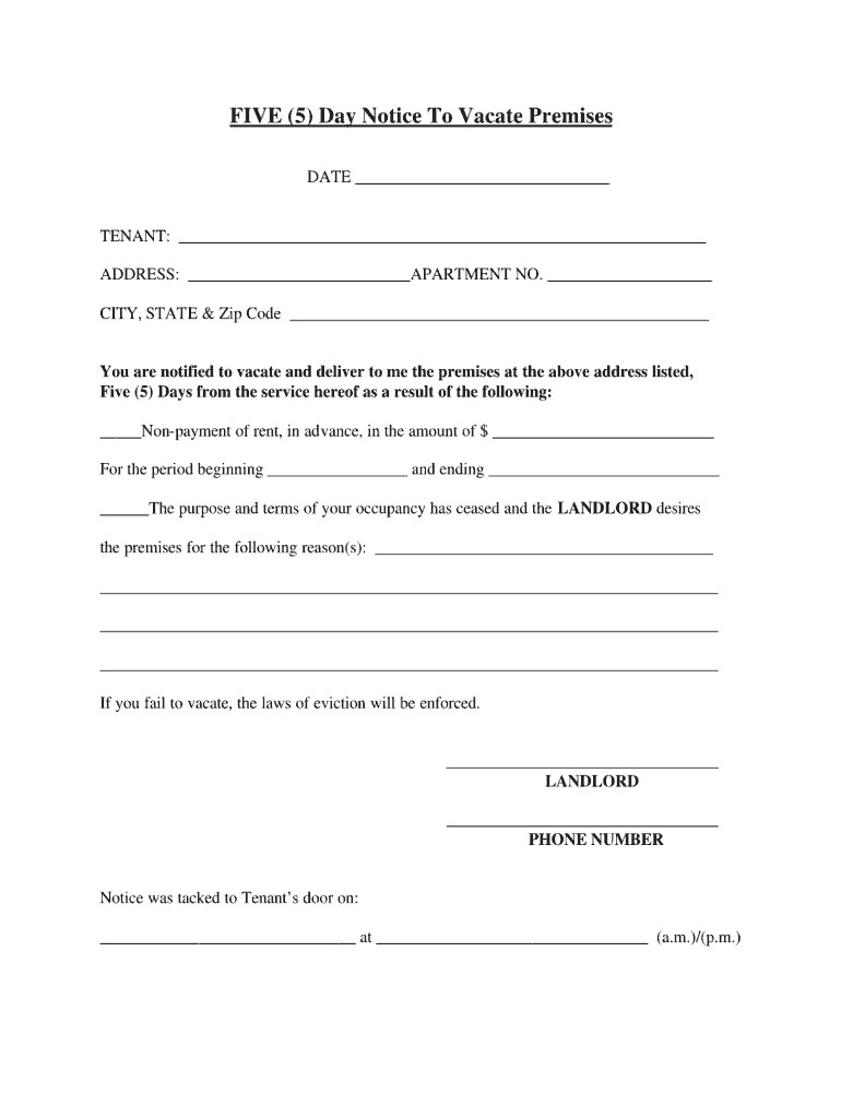Printable Eviction Notice Blank