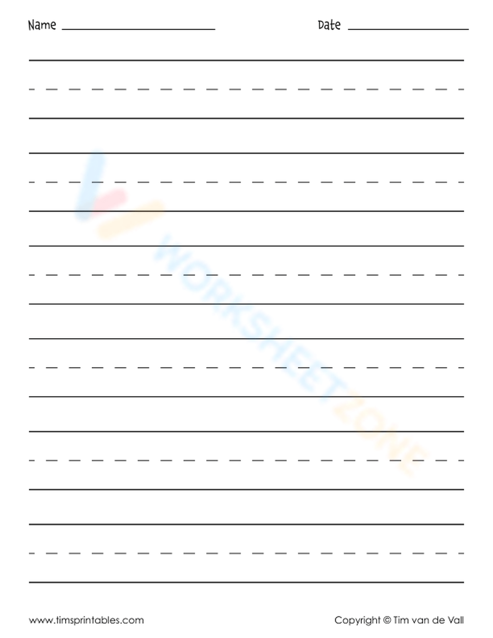 Printable Grade 2 Blank Handwriting Worksheets