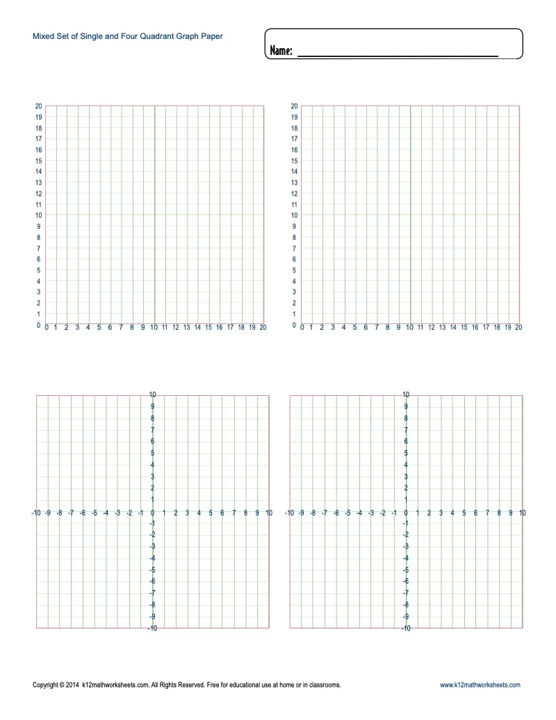 4 Quadrant Blank Graphs Printable