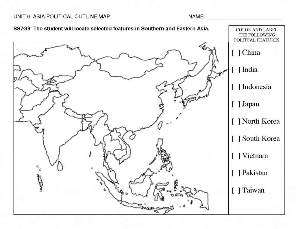 Southeast Asia Blank Printable Map