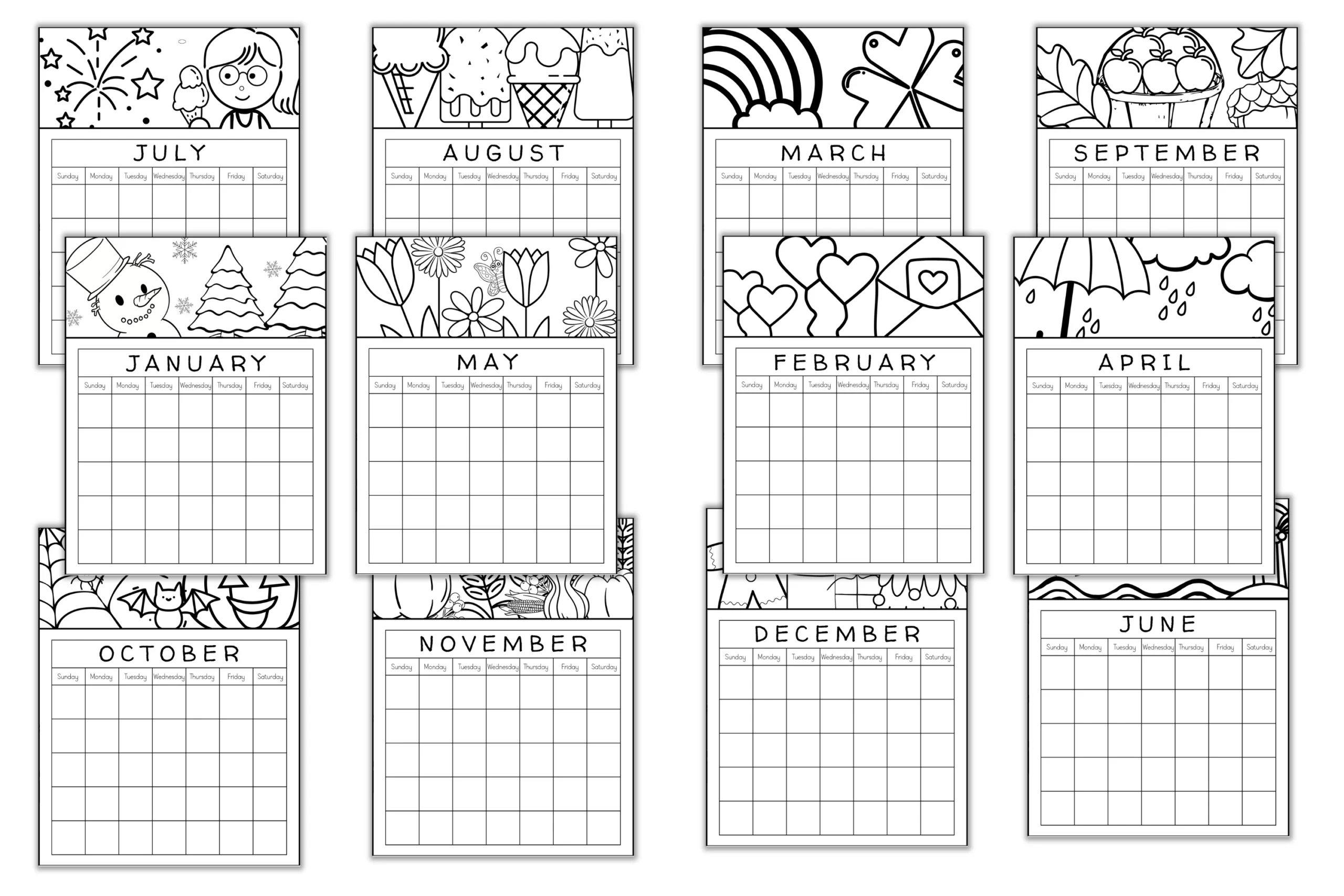 Printable Monthly Calendar Your Kids Will Love To Color The 