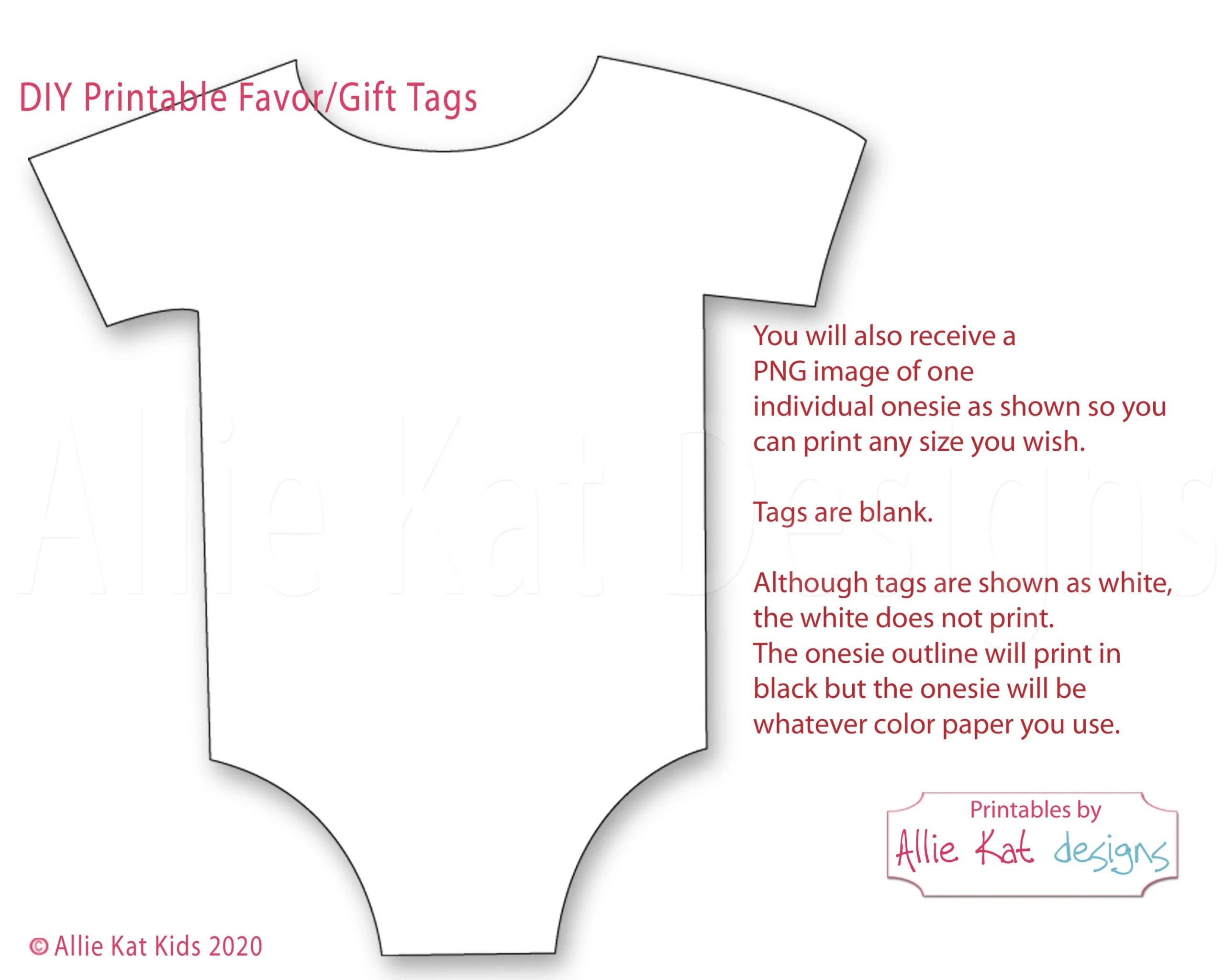 Blank Onesies Printable