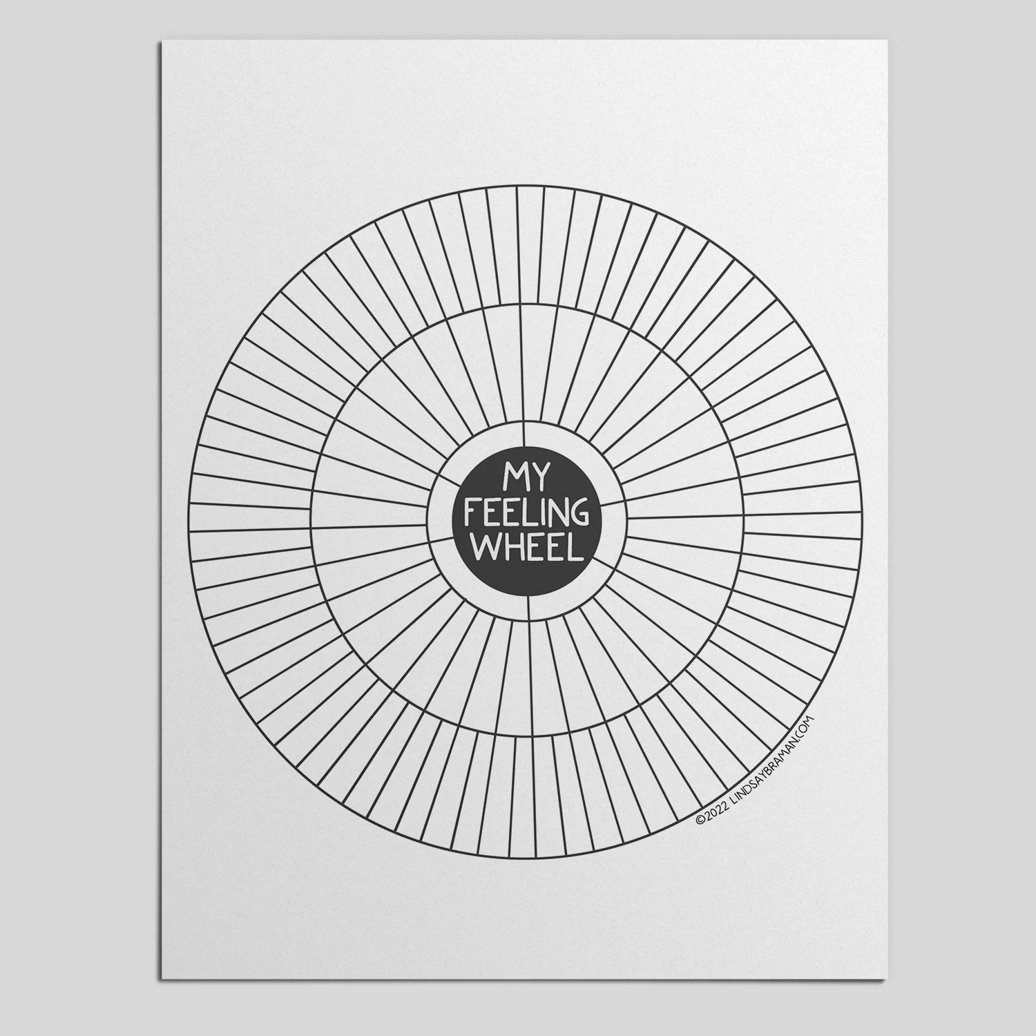 Printable PDF Download Blank Emotion Sensation Feeling Wheel A 