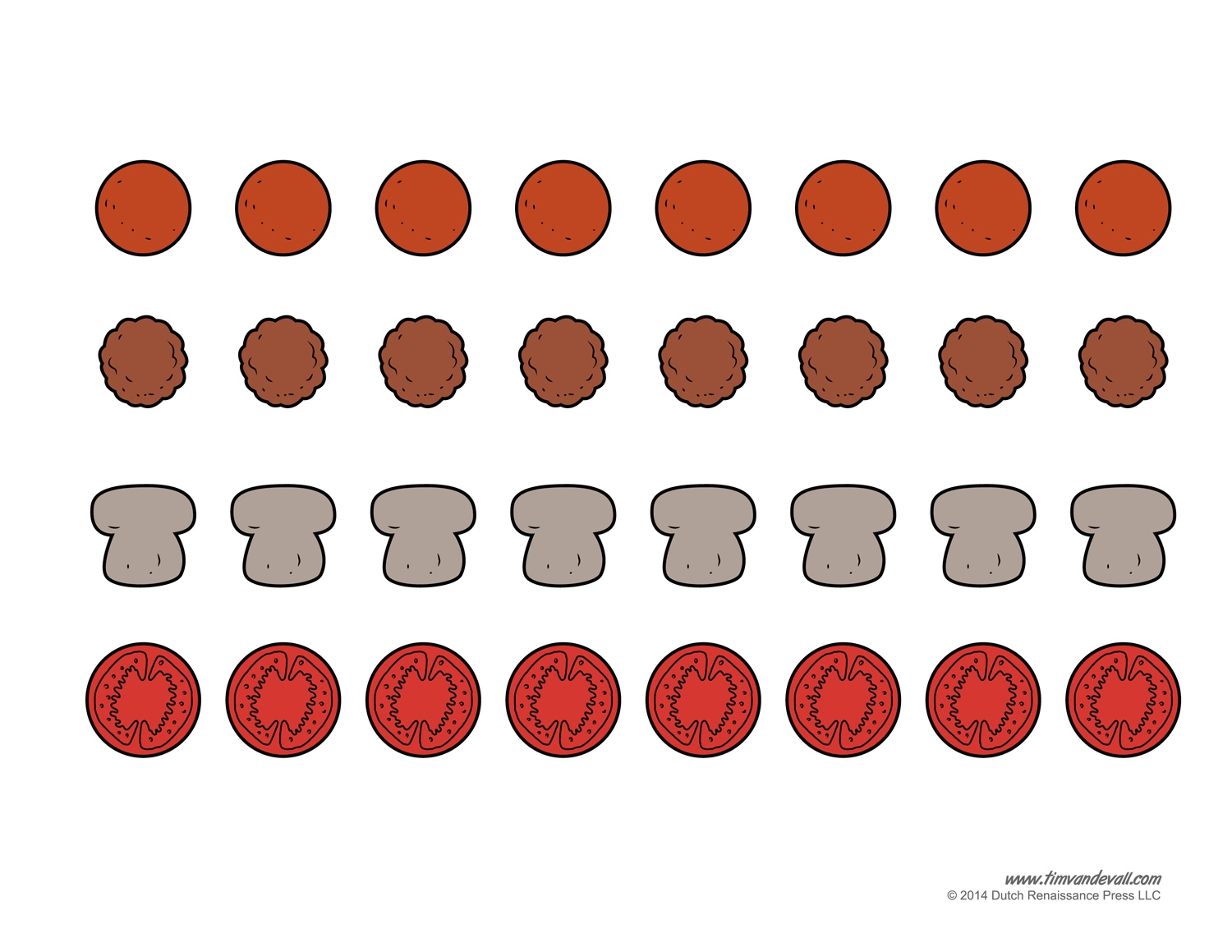 Printable pizza toppings Tim s Printables