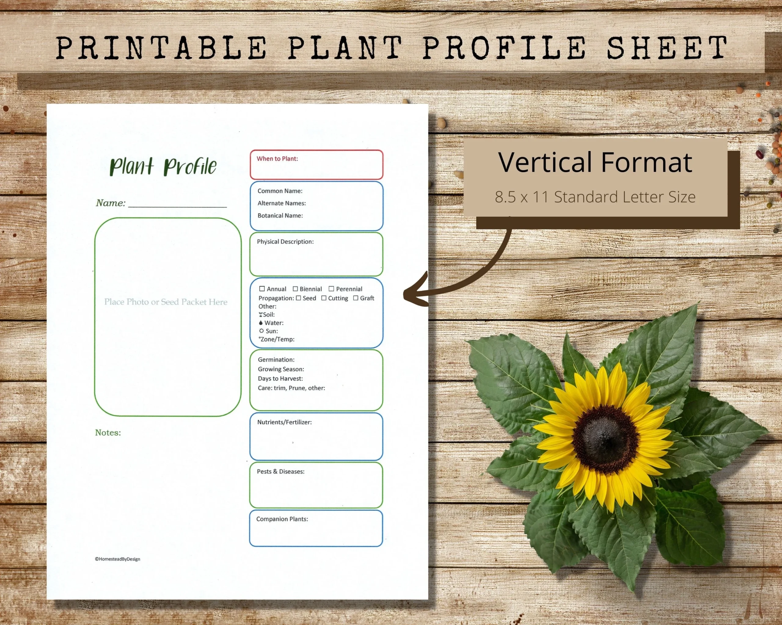 Printable Plant Profile Sheet Plant I D Sheet Plant Description 