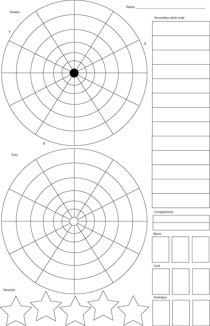 Blank Color Wheel Worksheets Printable