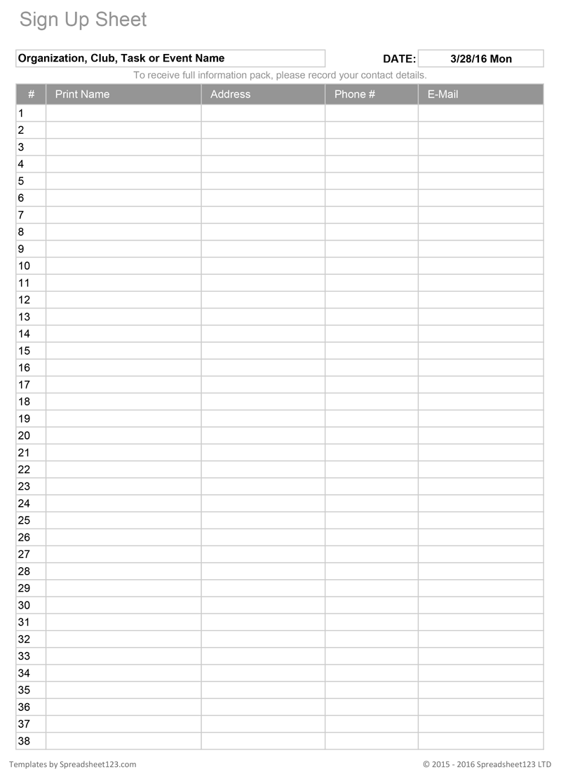 Printable Blank Sign Sheet Pdf