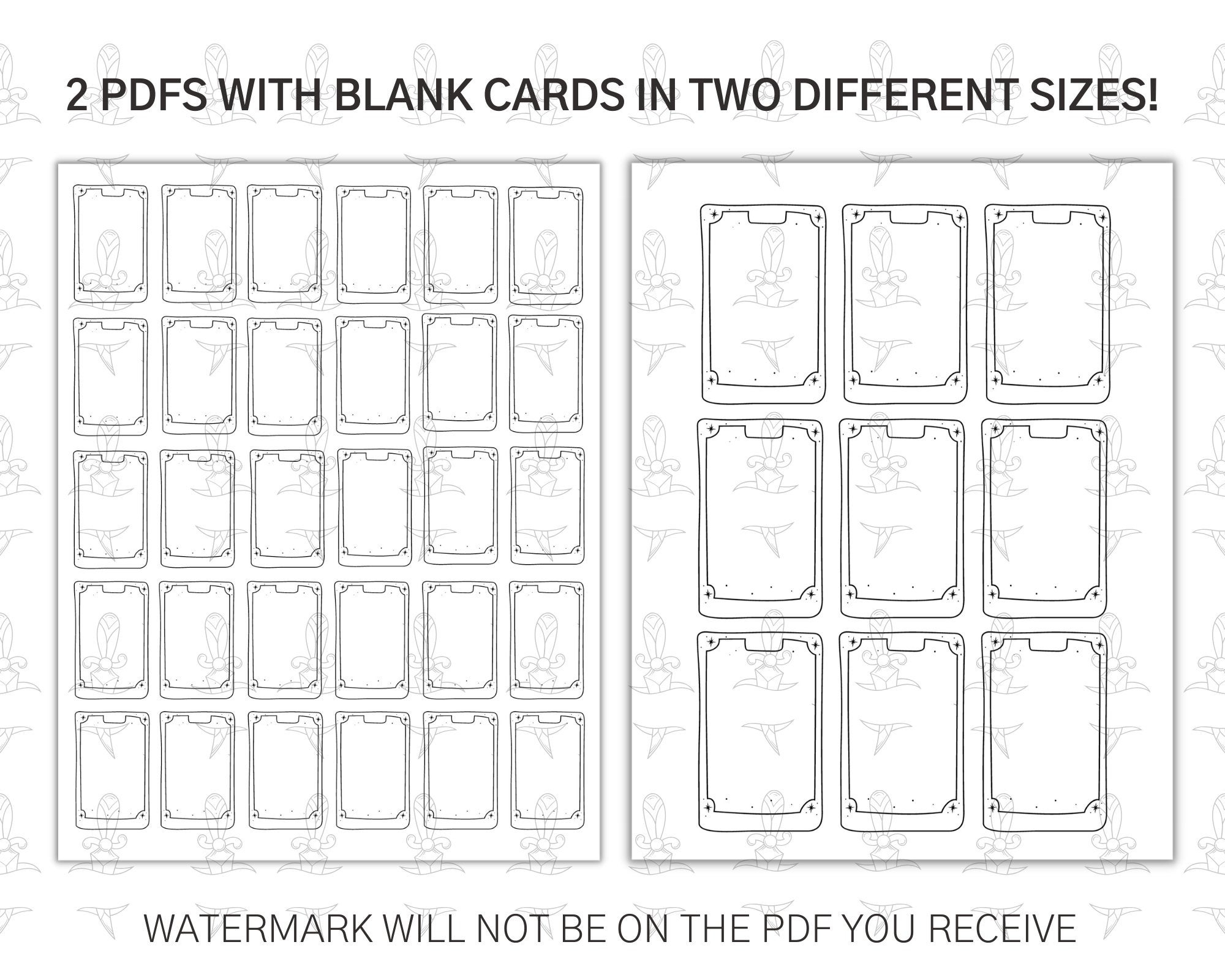 Printable Tarot Card Stickers Word Witchery Designs