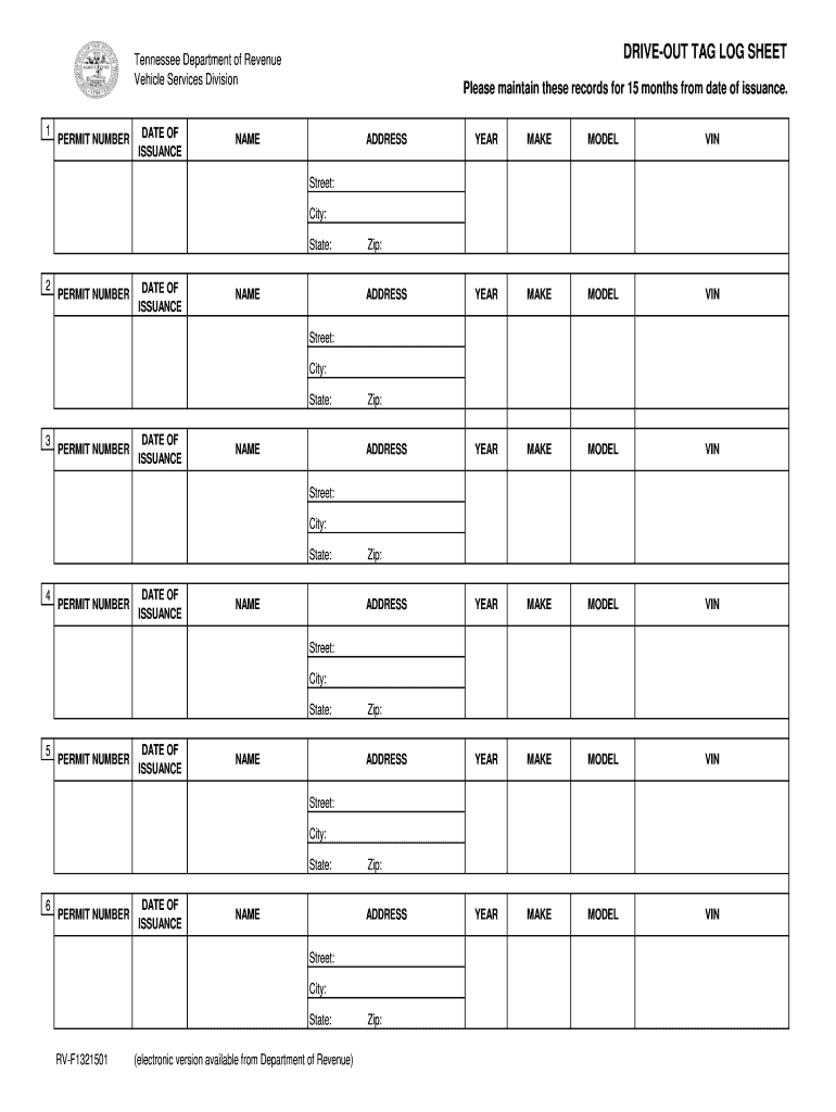 Printable Temporary License Plate Tennessee Fill Out amp Sign 