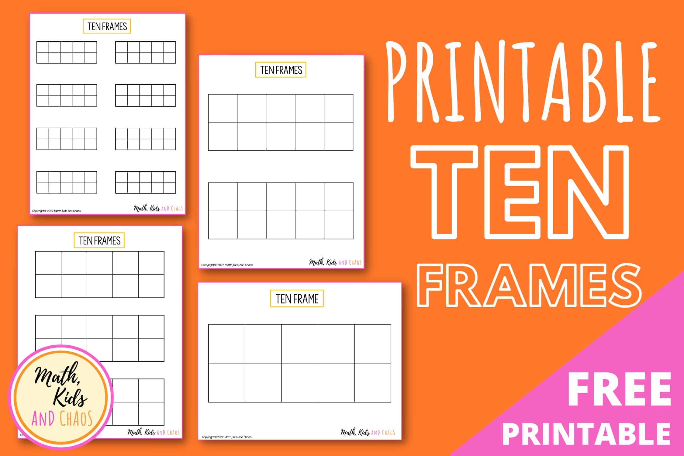 Blank Tens Frame Printable