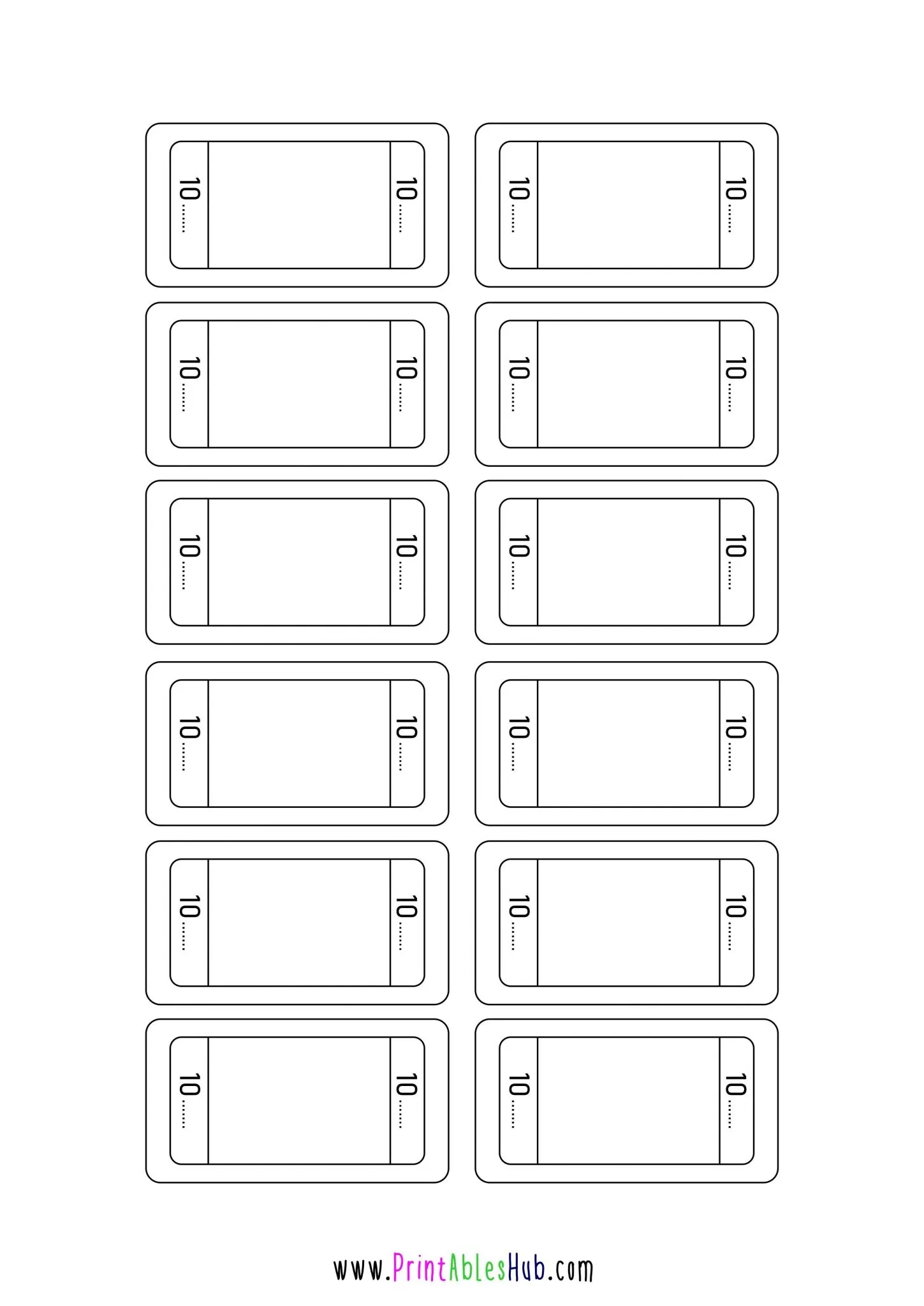 Printable Raffle Tickets Blank Kids
