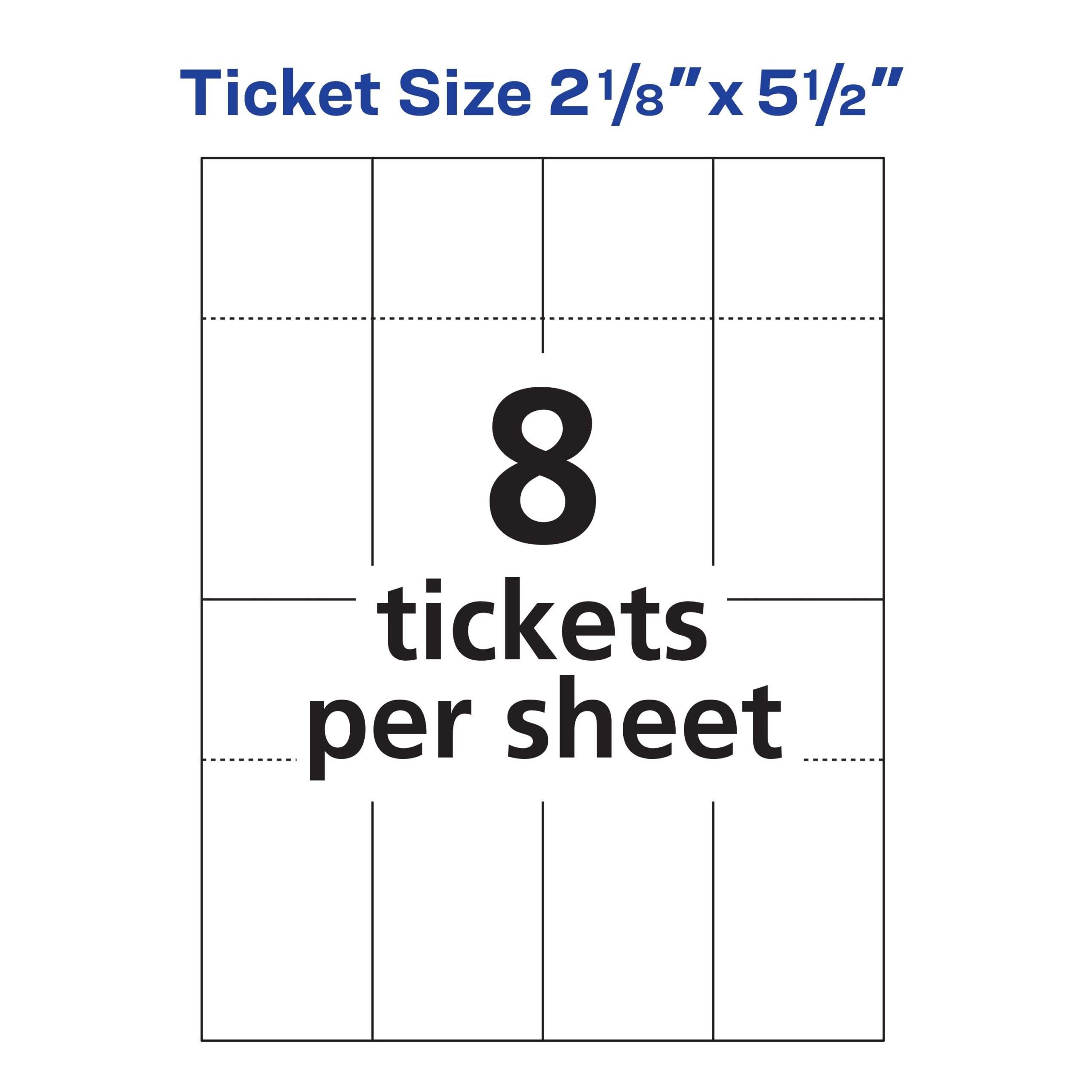 Printable Tickets With Stubs 2 1 8 X 5 1 2 16431 Avery Avery