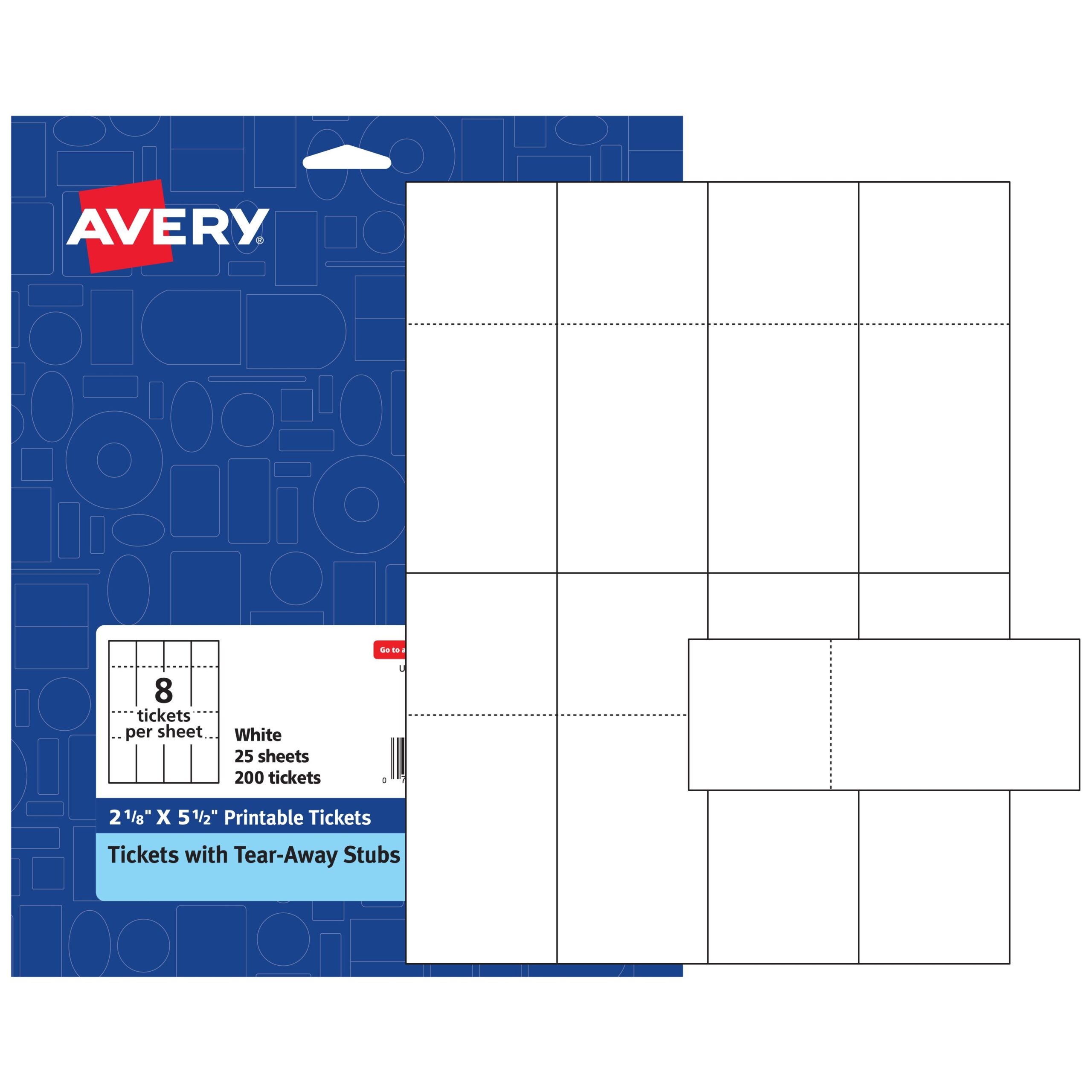 Printable Tickets With Stubs 2 1 8 X 5 1 2 16431 Avery Avery