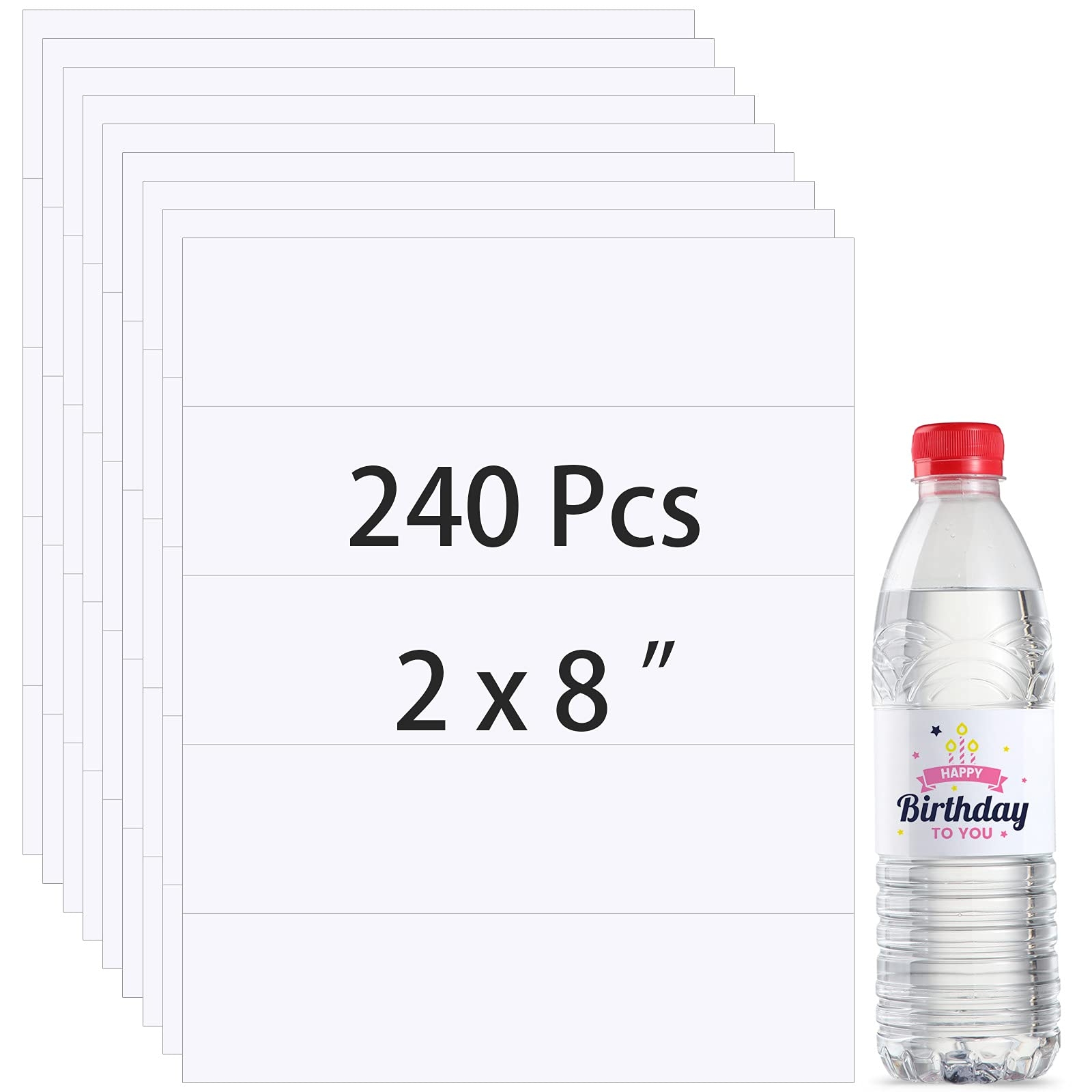 Printable Water Bottle Labels Waterproof Blank Bottle Stickers Self Adhesive Personalised Rectangle For Laser And Inkjet Printers 240 Amazon de 