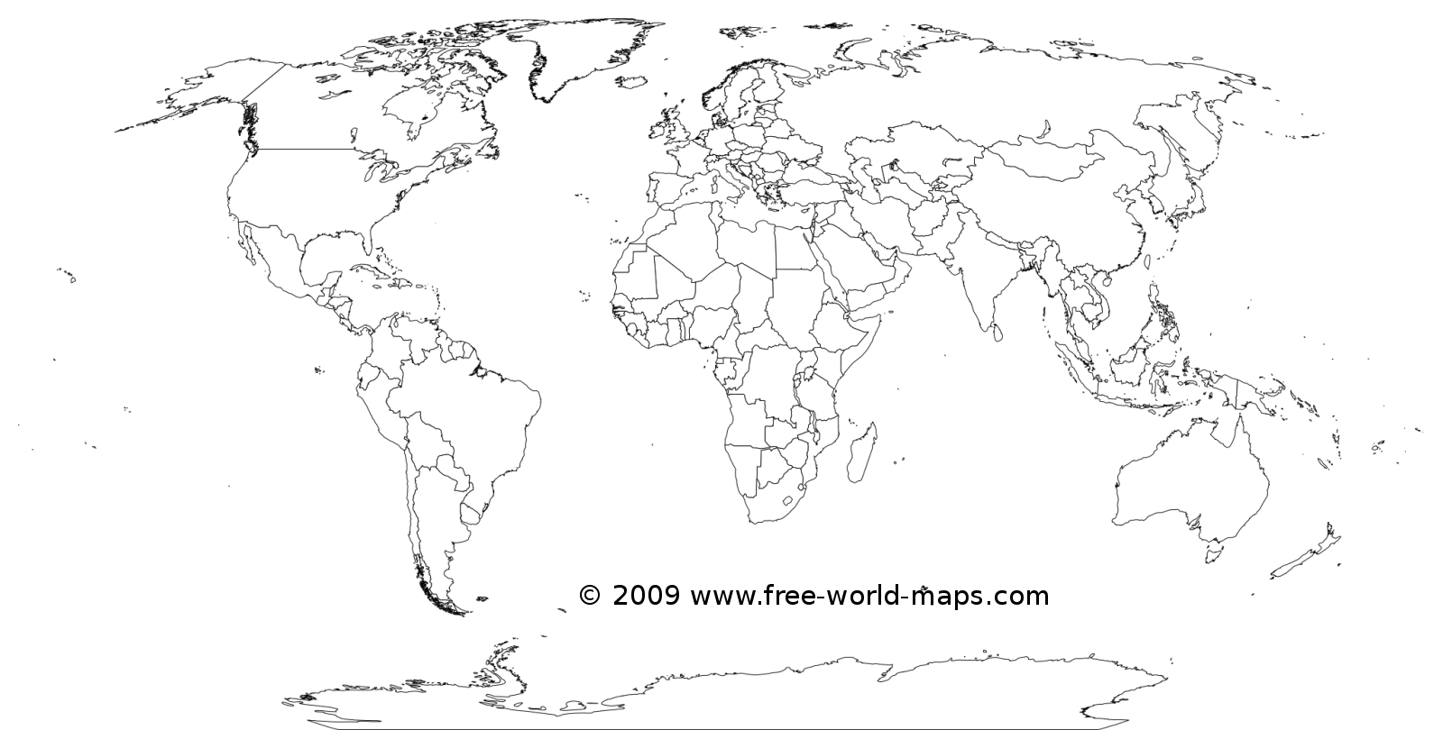 Free Printable Blank World Map