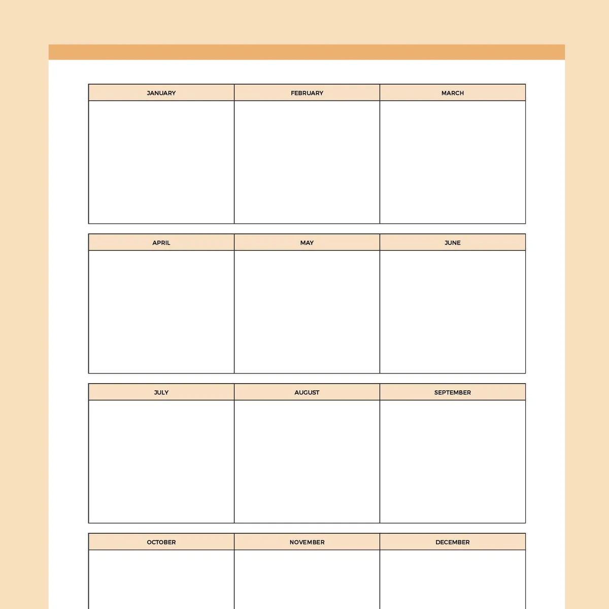 Printable Year At A Glance Calendar Plan Print Land
