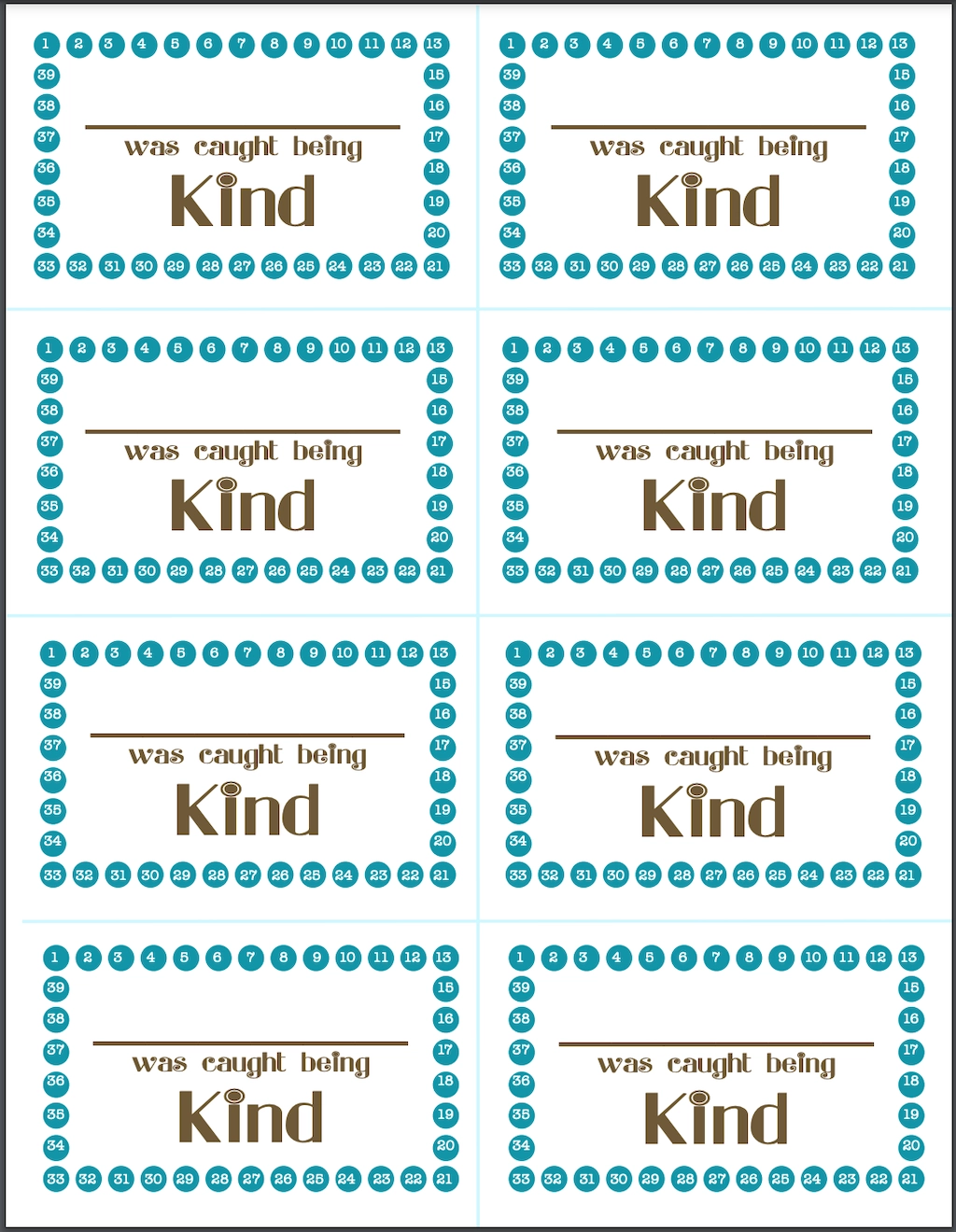 Punch Cards To Encourage Kindness Flanders Family Home Life