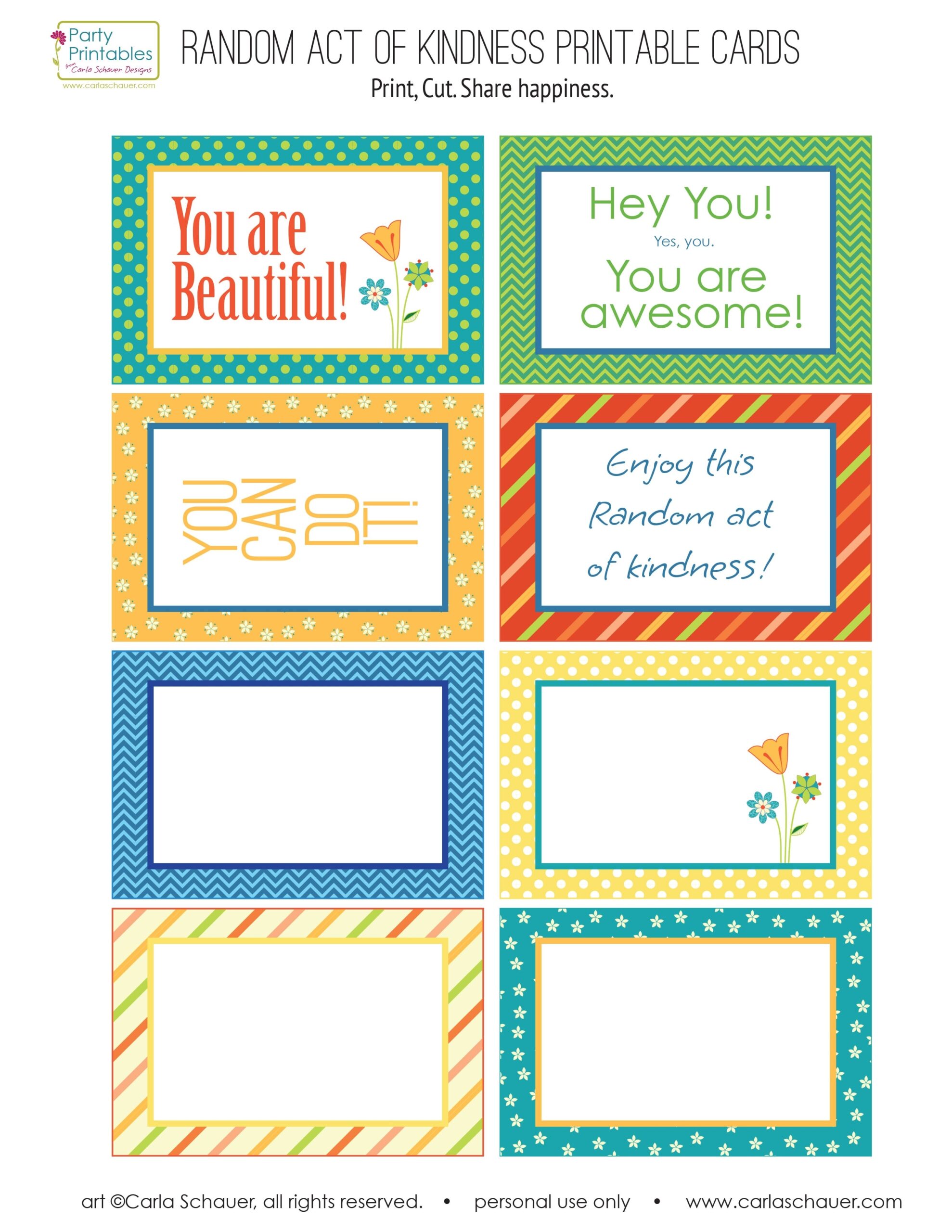 Printable Blank Kindness Cards