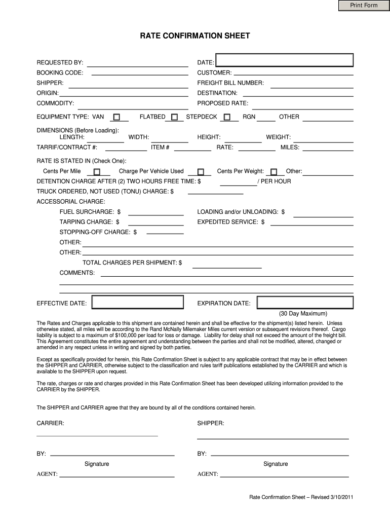 Rate Confirmation Template Fill Out amp Sign Online DocHub