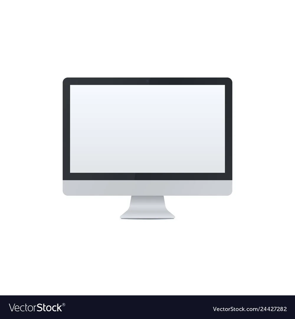 Realistic Desktop Pc Template Royalty Free Vector Image