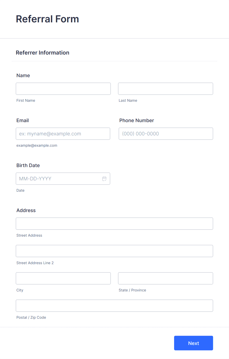 Referral Form Template Jotform