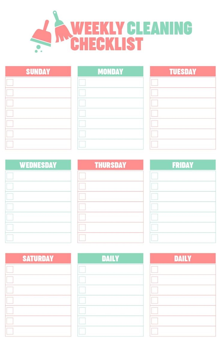 Room Cleaning Checklist 10 Free PDF Printables Printablee