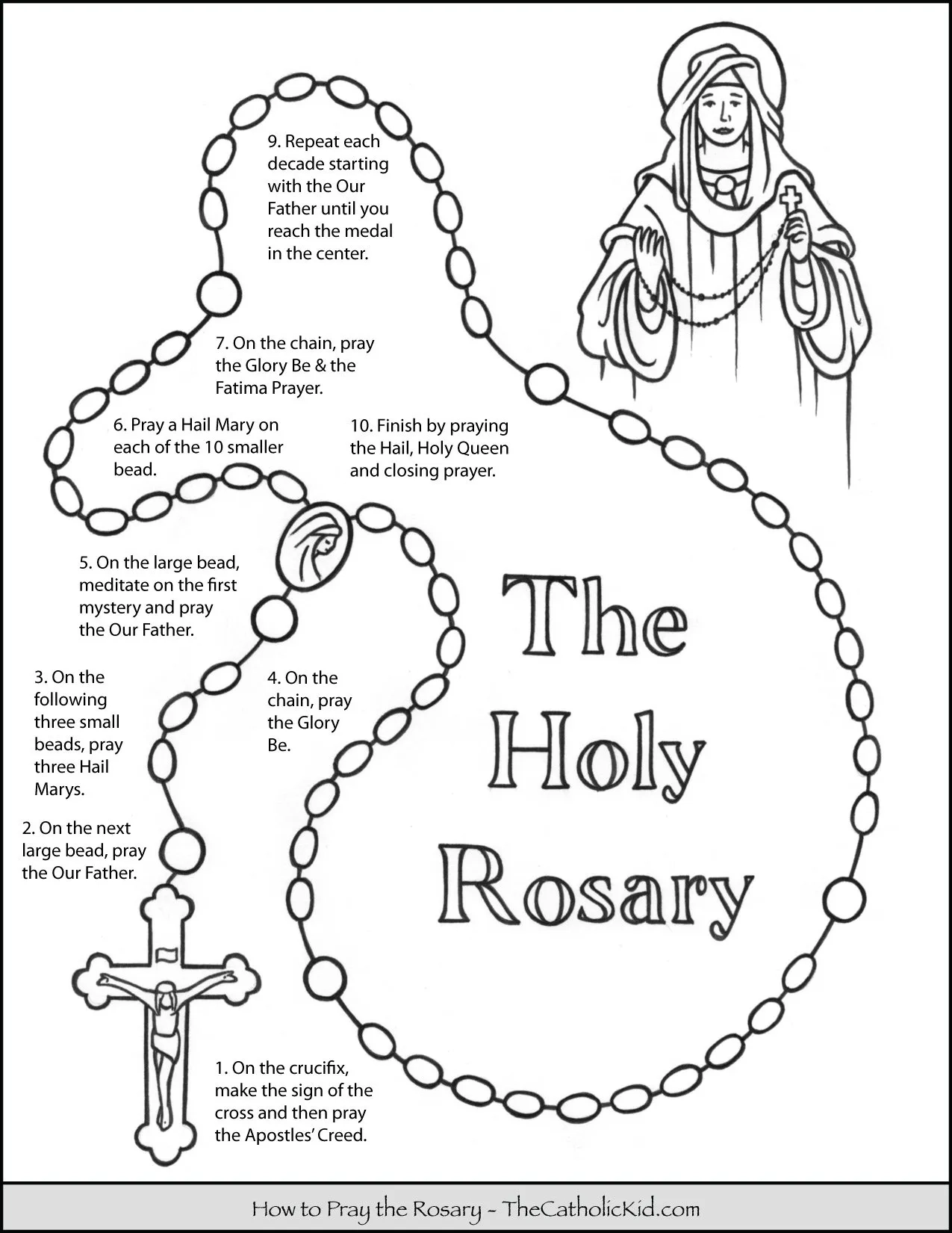Rosary Coloring Pages The Catholic Kid