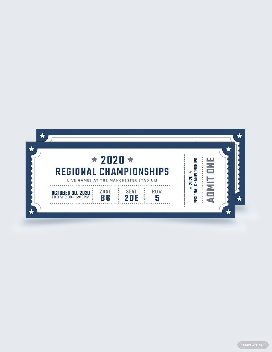 Sample Blank Sports Ticket Template In Photoshop Word 