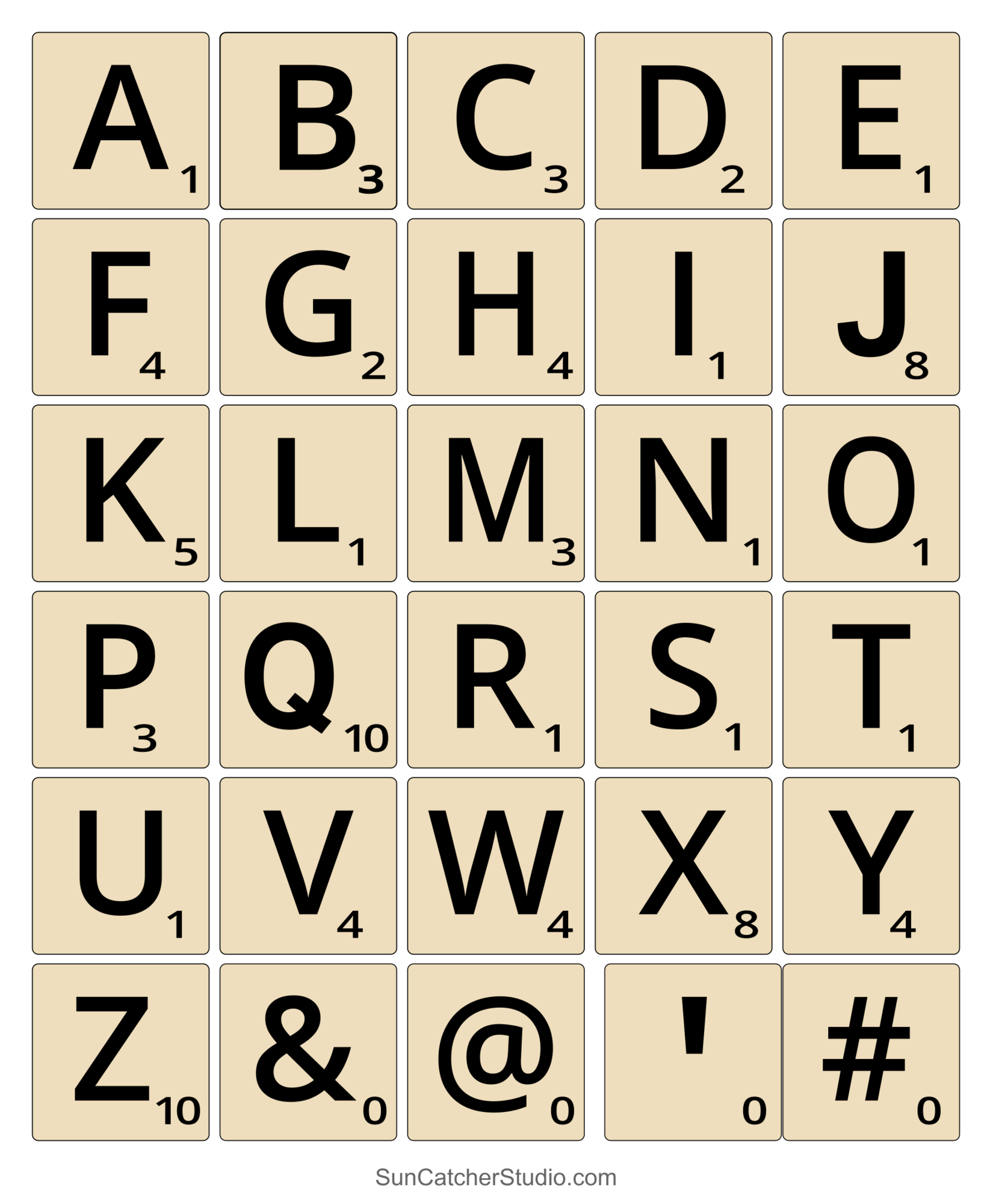 Scrabble Letters And Tiles Free Printable SVG Patterns Free 