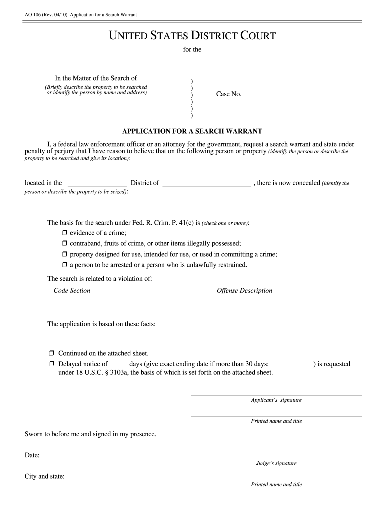 Search Warrant Template Fill Out amp Sign Online DocHub