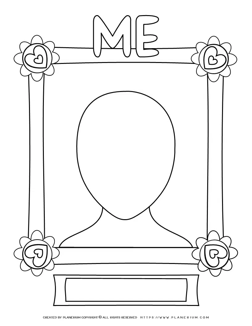 Self Portrait Template Planerium Worksheets Library