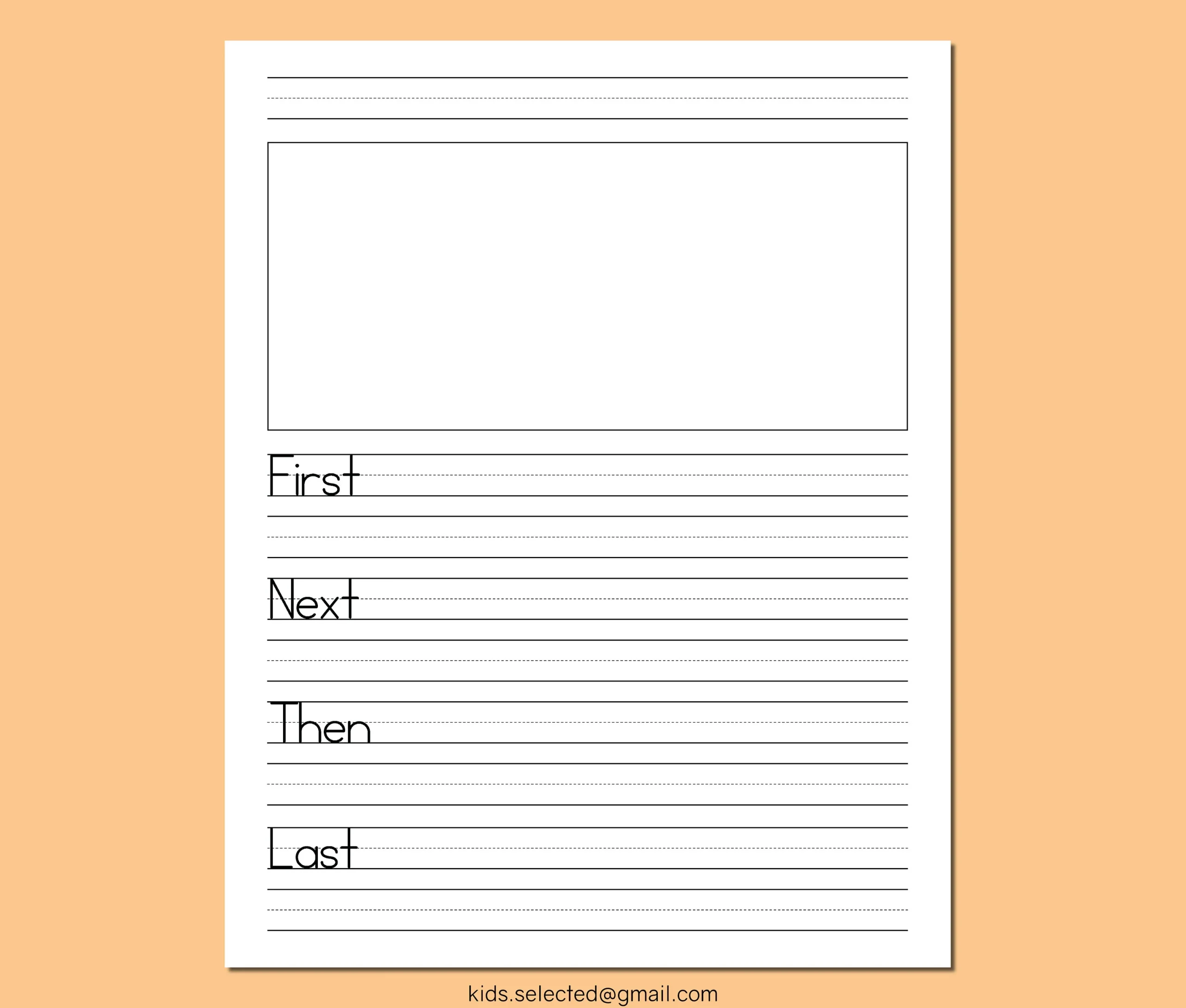 Sequence Writing Paper With Picture Space Printable Pdf Instant 