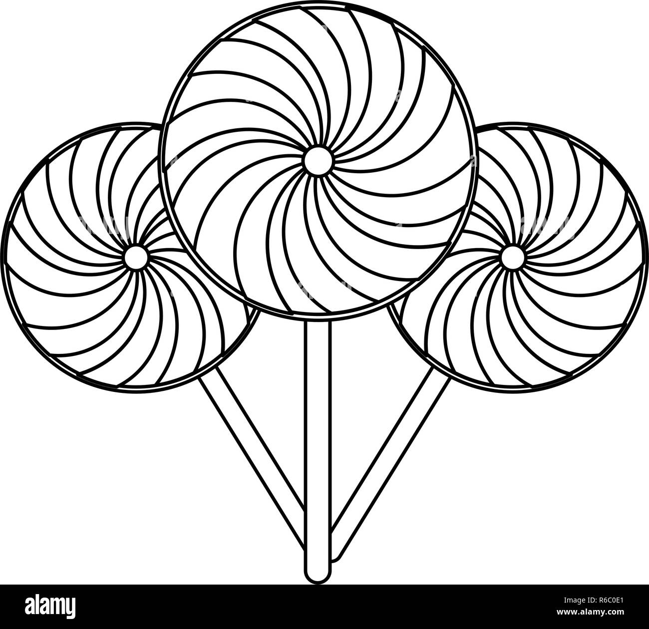 Set Of Lollipops Black And White Stock Vector Image amp Art Alamy
