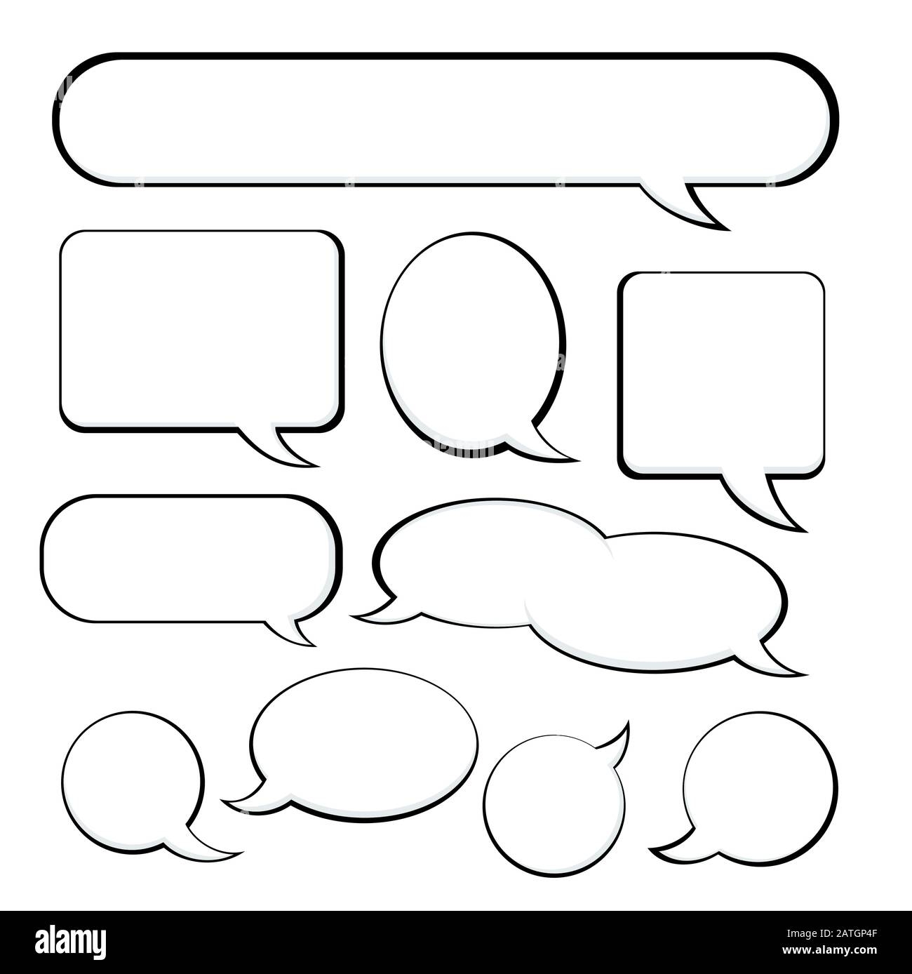 Set Of Retro Empty Comic Speech Bubbles Collection Of Comic Sound 