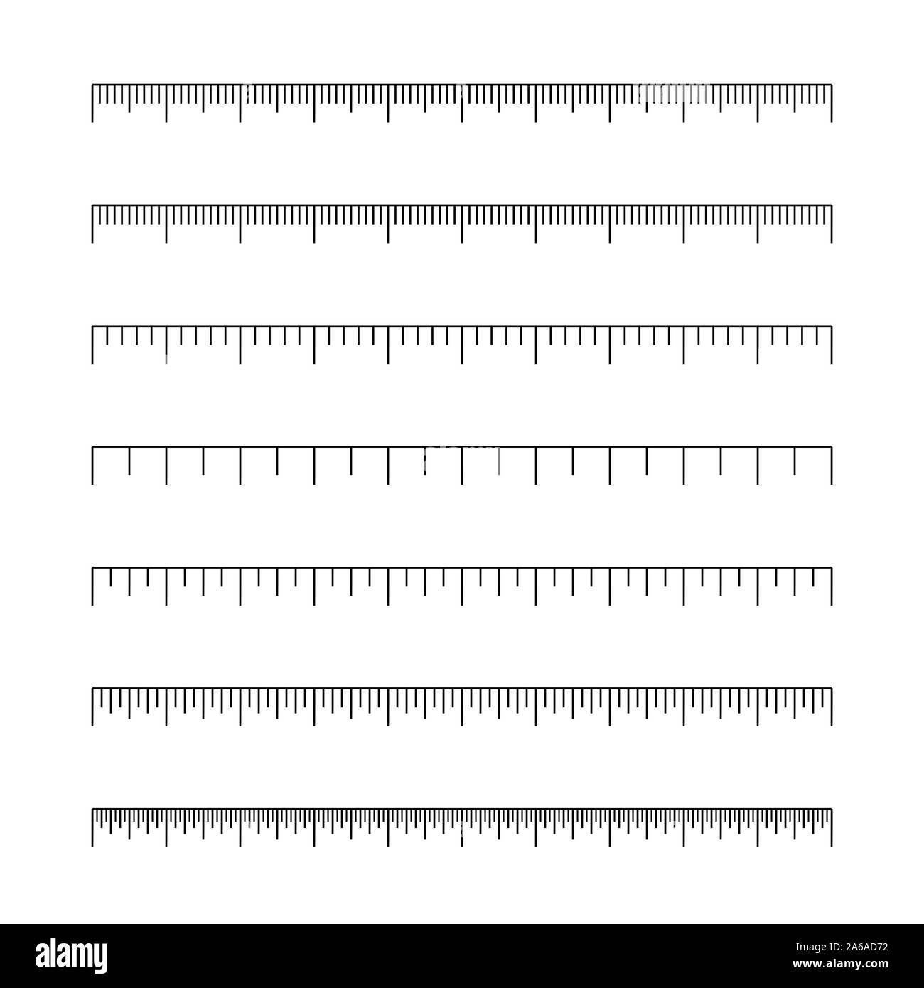Set Of Ruler Inches And Cm Scale Template For Measure Tool Stock 