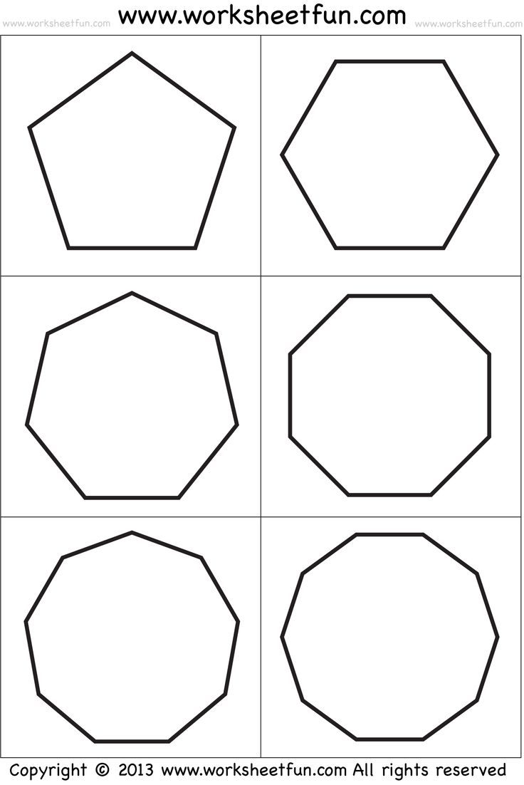 Shapes Polygons Pentagon Hexagon Heptagon Octagon Nonagon 