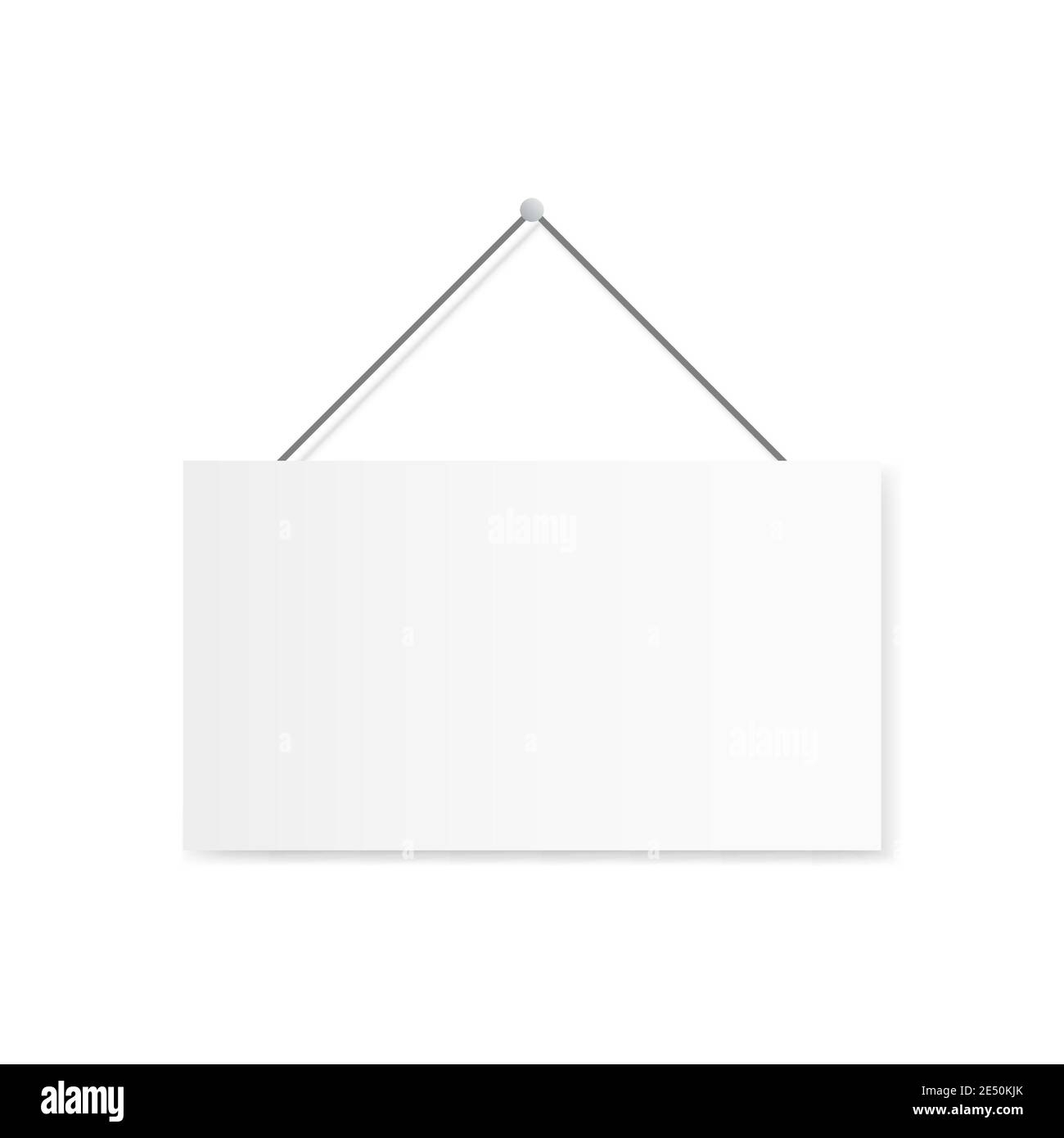 Sign Hanging On White Wall Realistic Signboard Mockup Sign 