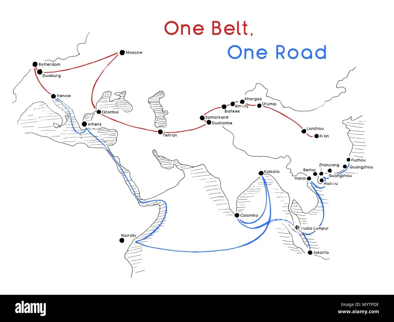 Silk Road Map Cut Out Stock Images amp Pictures Alamy