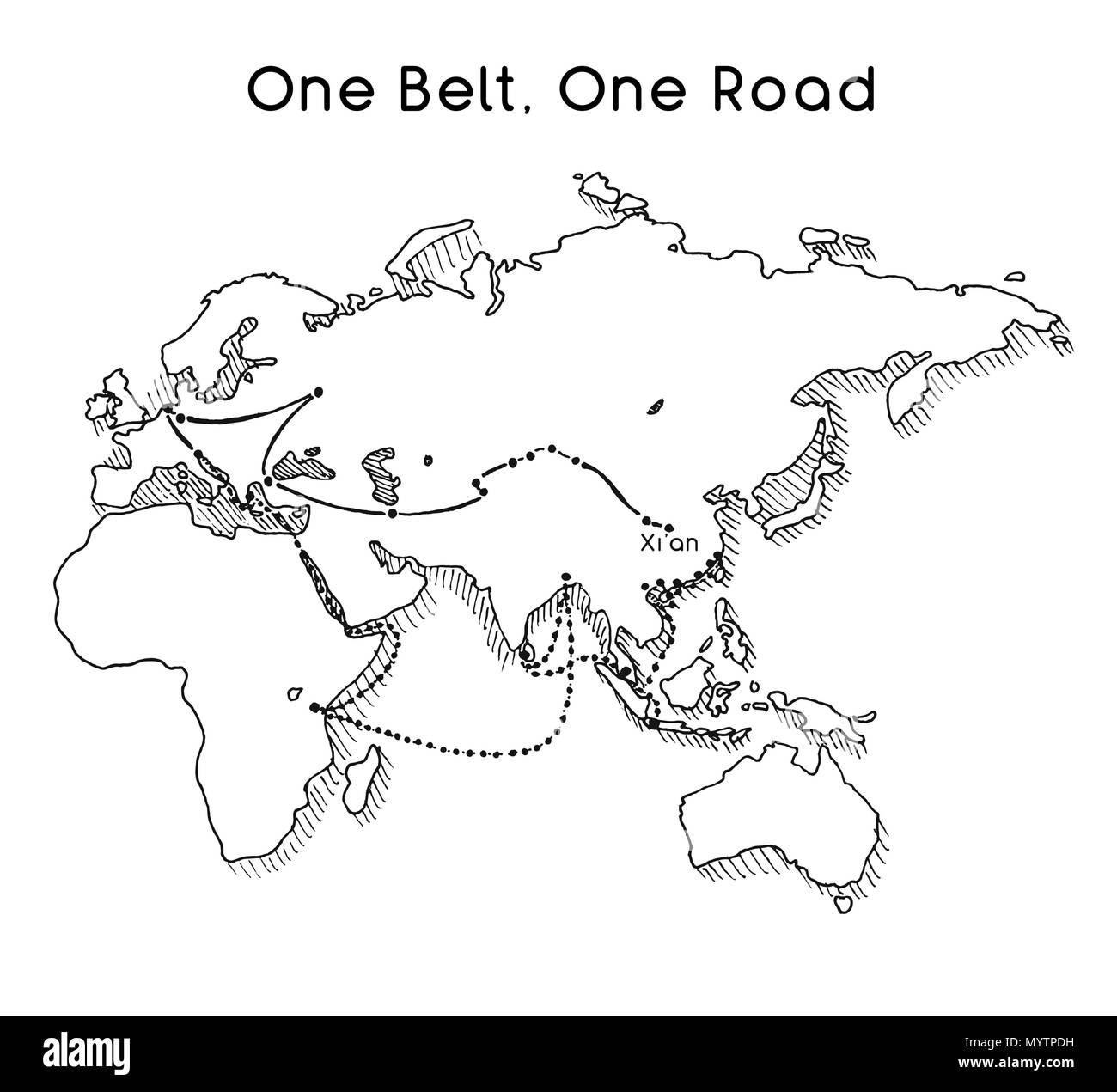 Silk Route Map Stock Vector Images Alamy