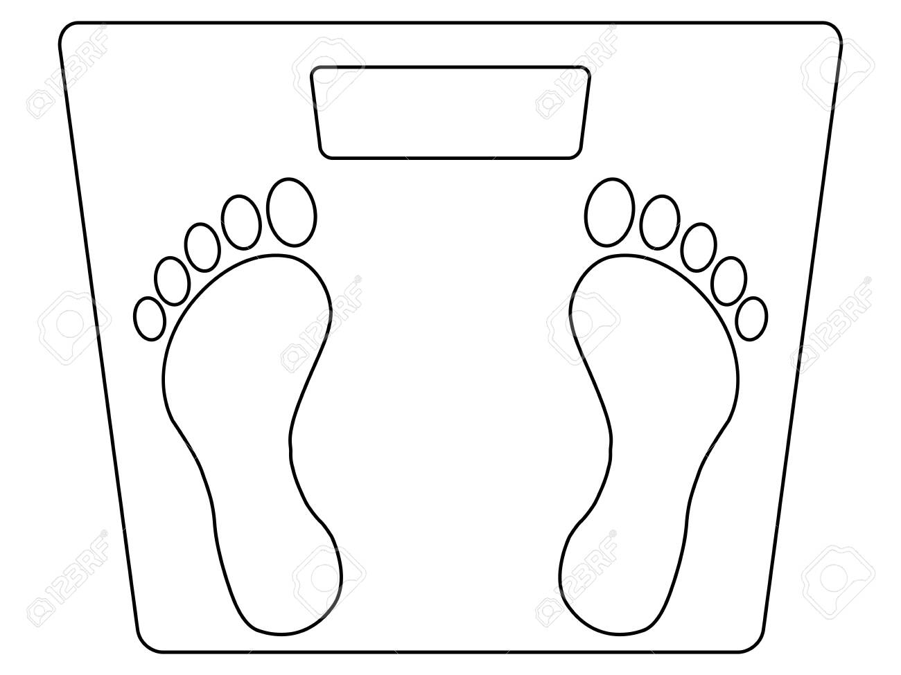 Simple Black And White Illustration Of A Weight Scale With 